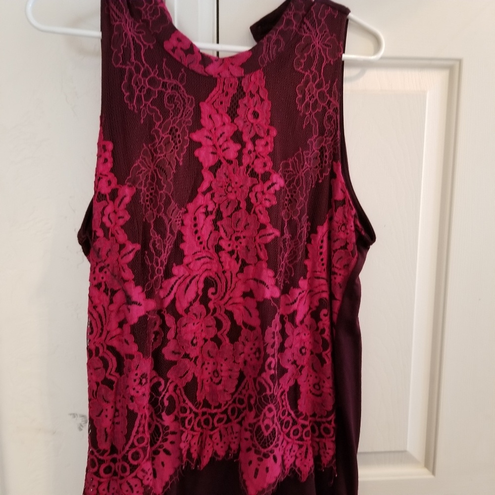 Burgundy and hot pink lace